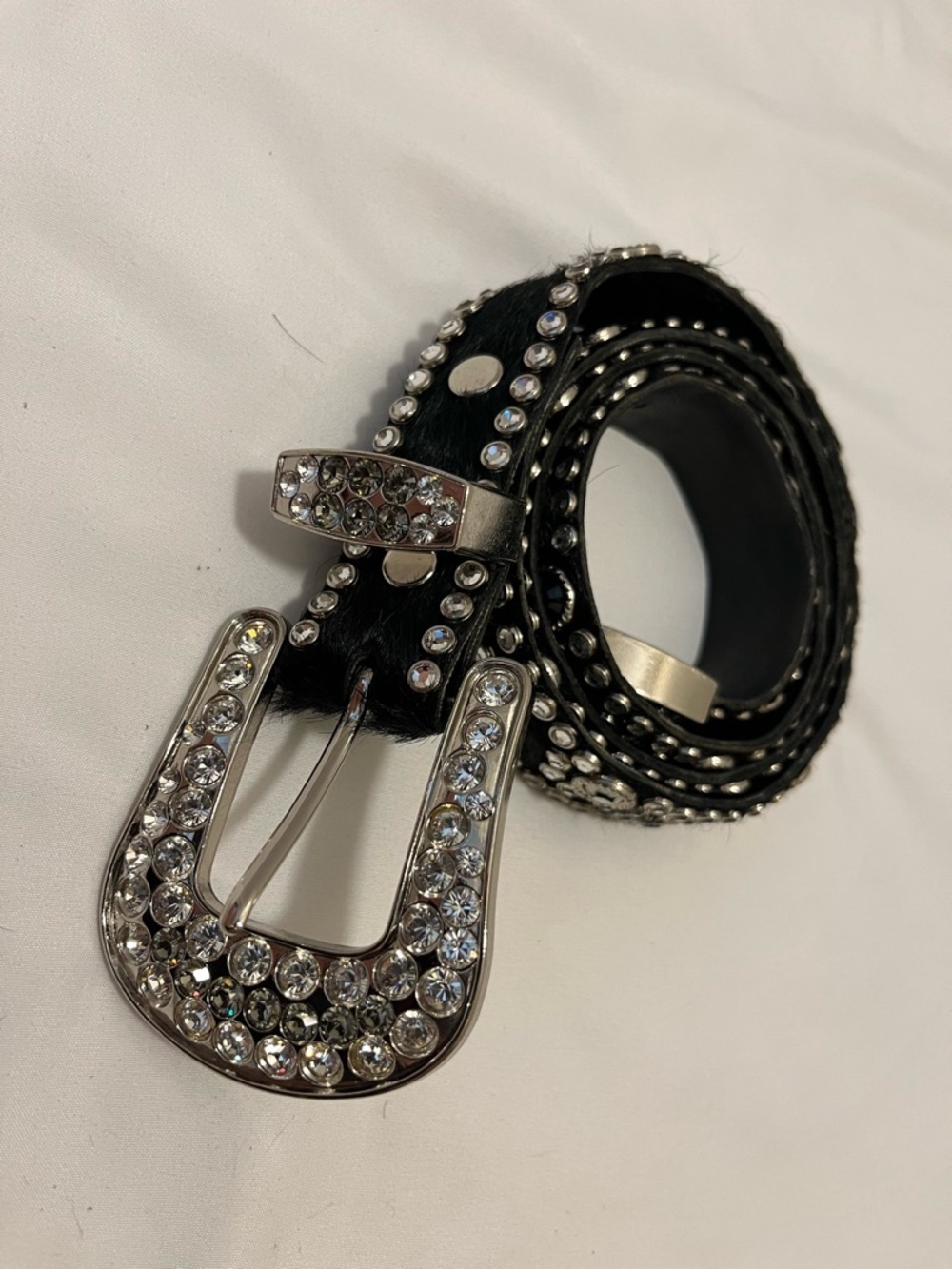 Kippys Western Black Belt with Crystal Rhinestone Buckle